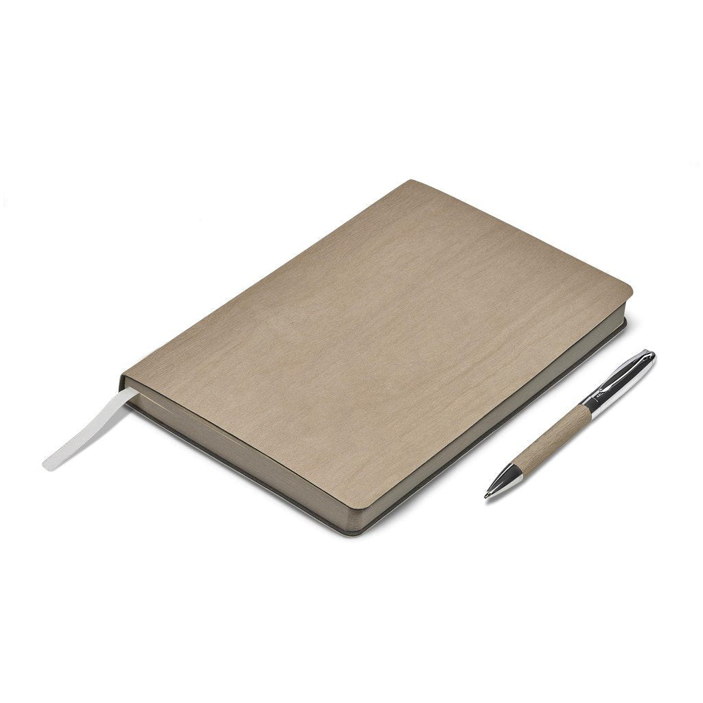 Oakridge Soft Cover Notebook & Pen Set - Beige - Notebooks Notepads