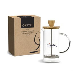 Okiyo Osu Glass & Bamboo Coffee Plunger - 350ml-Natural-NT