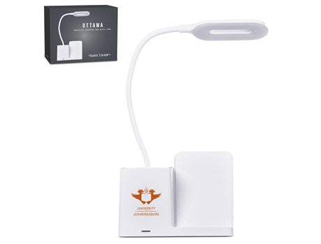 Ottawa Wireless Charger and Desk Lamp Solid White / SW