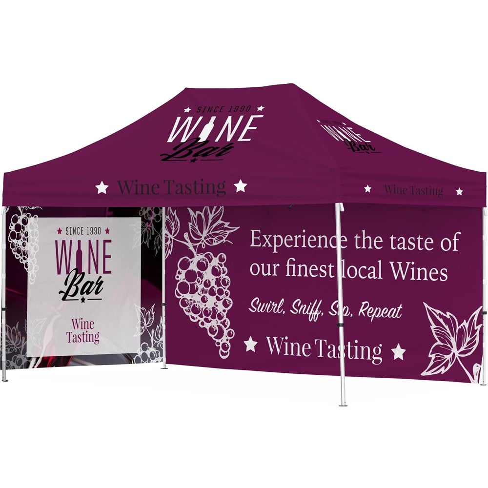 Ovation Sublimated Gazebo 4.5m X 3m - 1 Long Full-Wall Skin - Short - Canopies & Gazebos
