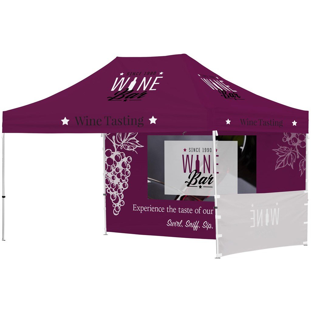 Ovation Sublimated Gazebo 4.5m X 3m - 1 Short Half-Wall Skin - Long Full-Wall - Canopies & Gazebos