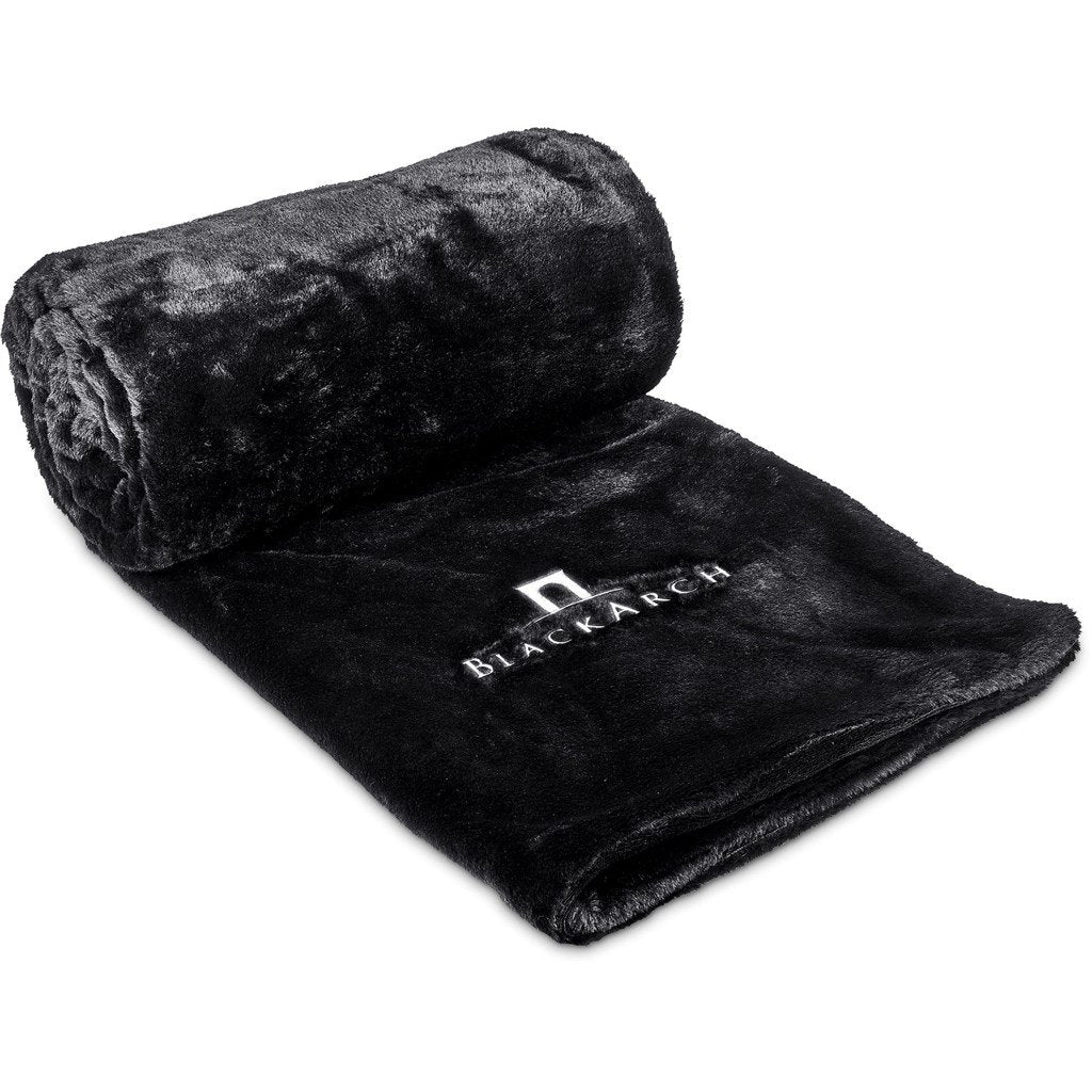 Palazzo Faux Fur Fleece Blanket BLACK - Blankets,Blankets
