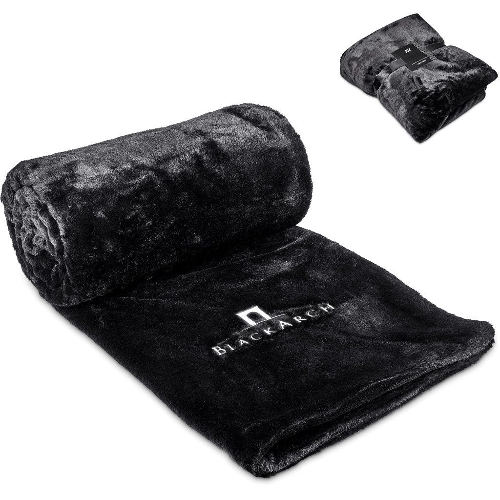 Palazzo Faux Fur Fleece Blanket BLACK - Blankets,Blankets