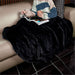 Palazzo Faux Fur Fleece Blanket BLACK - Blankets,Blankets