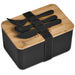 Pasuta Recycled Plastic & Bamboo Lunch Box BLACK - Foodware,Eco-Friendly,Bamboo Products,Ideas for Work,Recycled Coolers