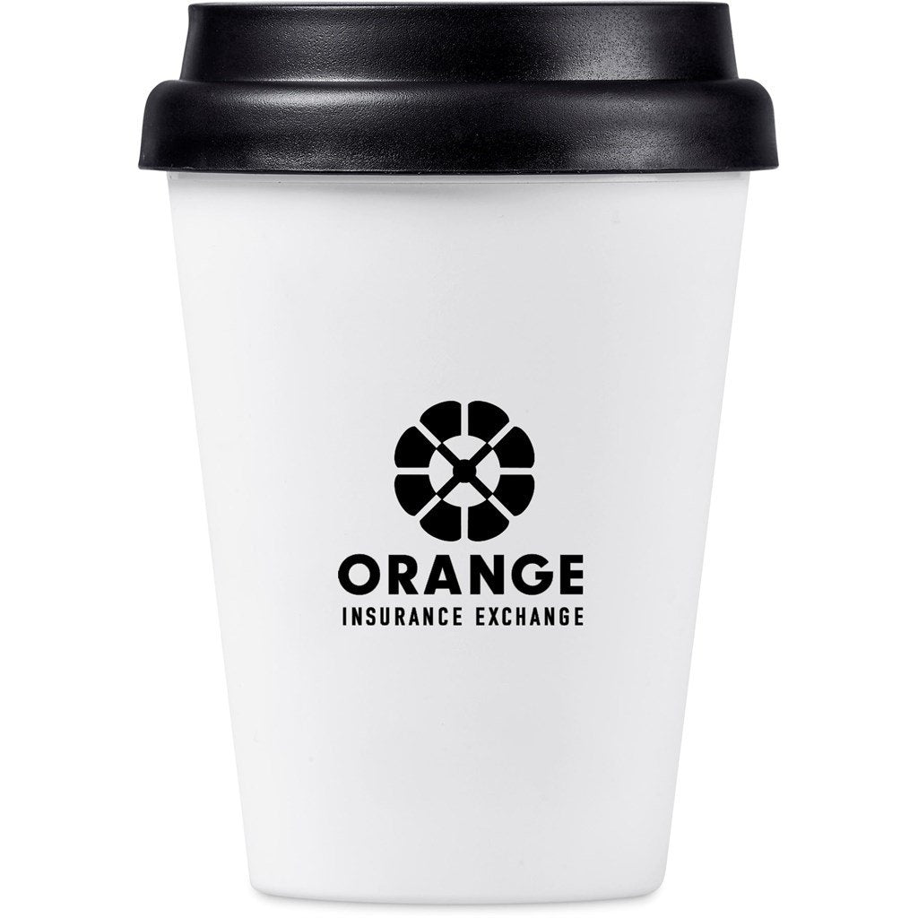 Perk Recycled Plastic Double-Wall Tumbler – 300ml SOLID WHITE - Travel Mugs and Tumblers,Drinkware,Recycled Drinkware