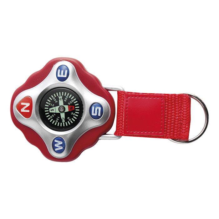 Plastic Compass on Strap Red / STD / Last Buy - Keychains