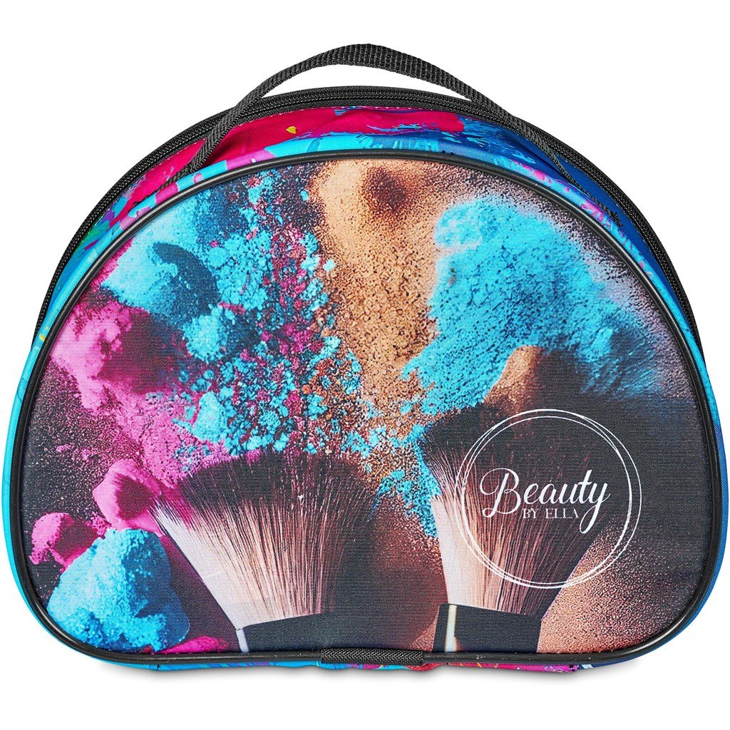 Pre-Printed Sample Custom Aloe Toiletry Bag With PVC Front Window BLACK - and Cosmetic Bags