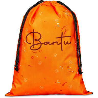Pre-Printed Sample Custom Benguela Jumbo Polyester Drawstring Pouch BLACK - Bags and Backpacks