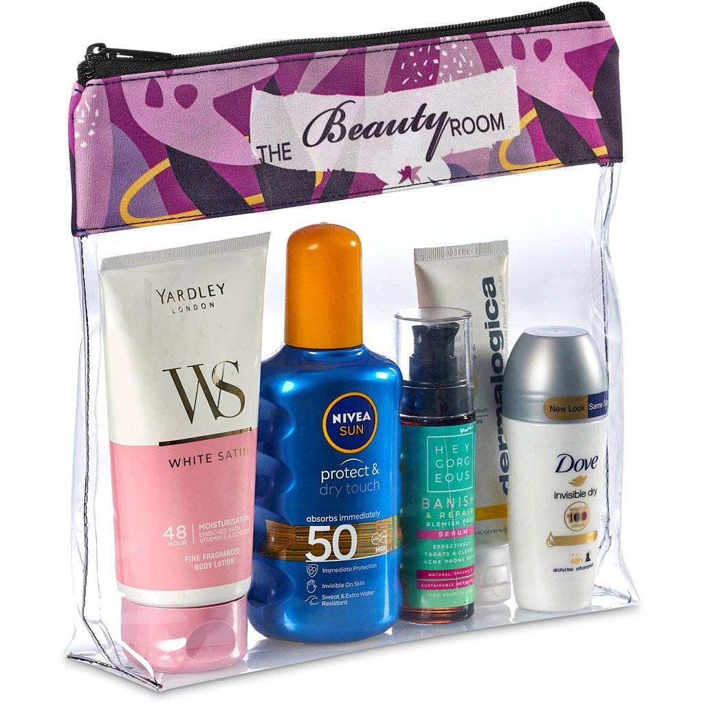 Pre-Printed Sample Custom Cleopatra Cosmetic Bag TRANSPARENT - Toiletry and Bags