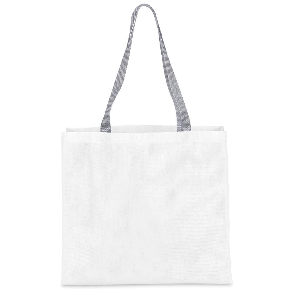 Pre-Printed Sample Custom Footloose RPET Stitch-Bond Shopper BLACK - and Tote Bags