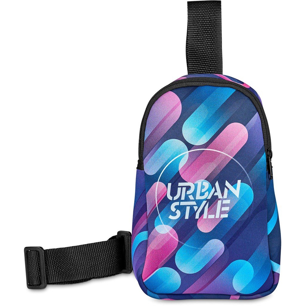 Pre-Printed Sample Custom Golden Mile Neoprene Cross Body Bag BLACK - Crossbody and Waist Bags