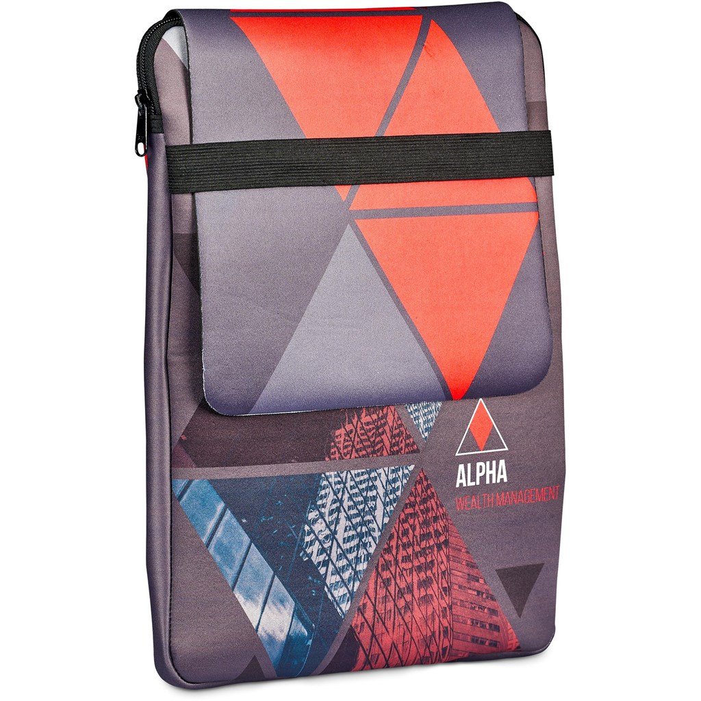 Pre-Printed Sample Custom Grotto Neoprene 13-inch Laptop Sleeve With Build-In Mouse Pad BLACK - Tech Sleeves