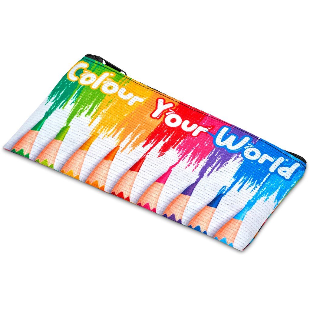 Pre-Printed Sample Custom Junior Recycled PET Stitch-Bond Pencil Case BLACK - Stationery