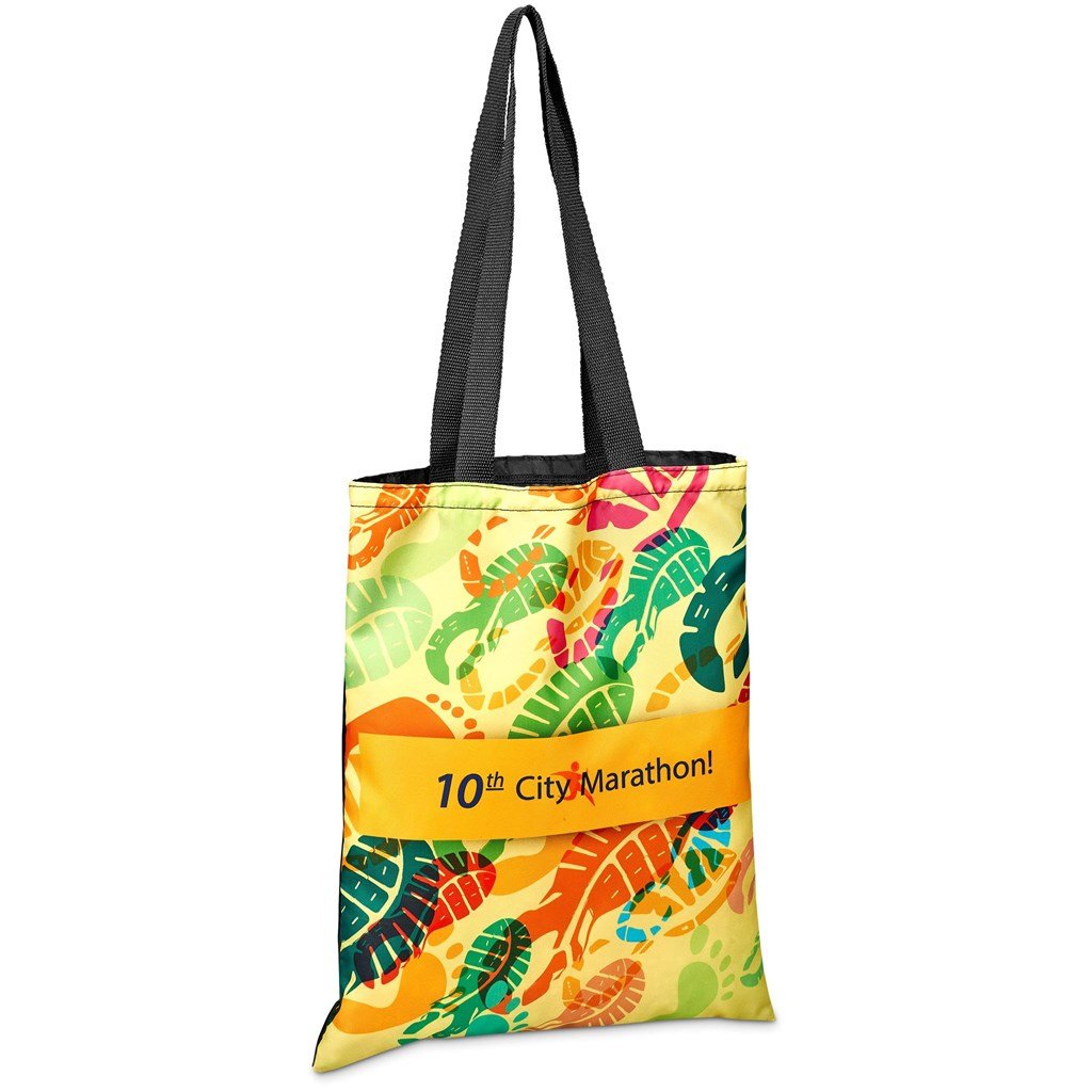 Pre-Printed Sample Custom Mall Shopper With Front Panel BLACK - and Tote Bags