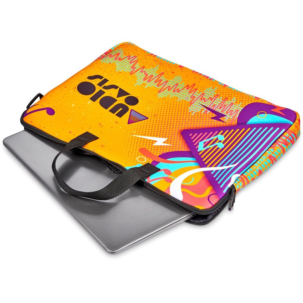 Pre-Printed Sample Custom Neoprene 15.6-inch Nimbus Laptop Sleeve BLACK - Tech Sleeves