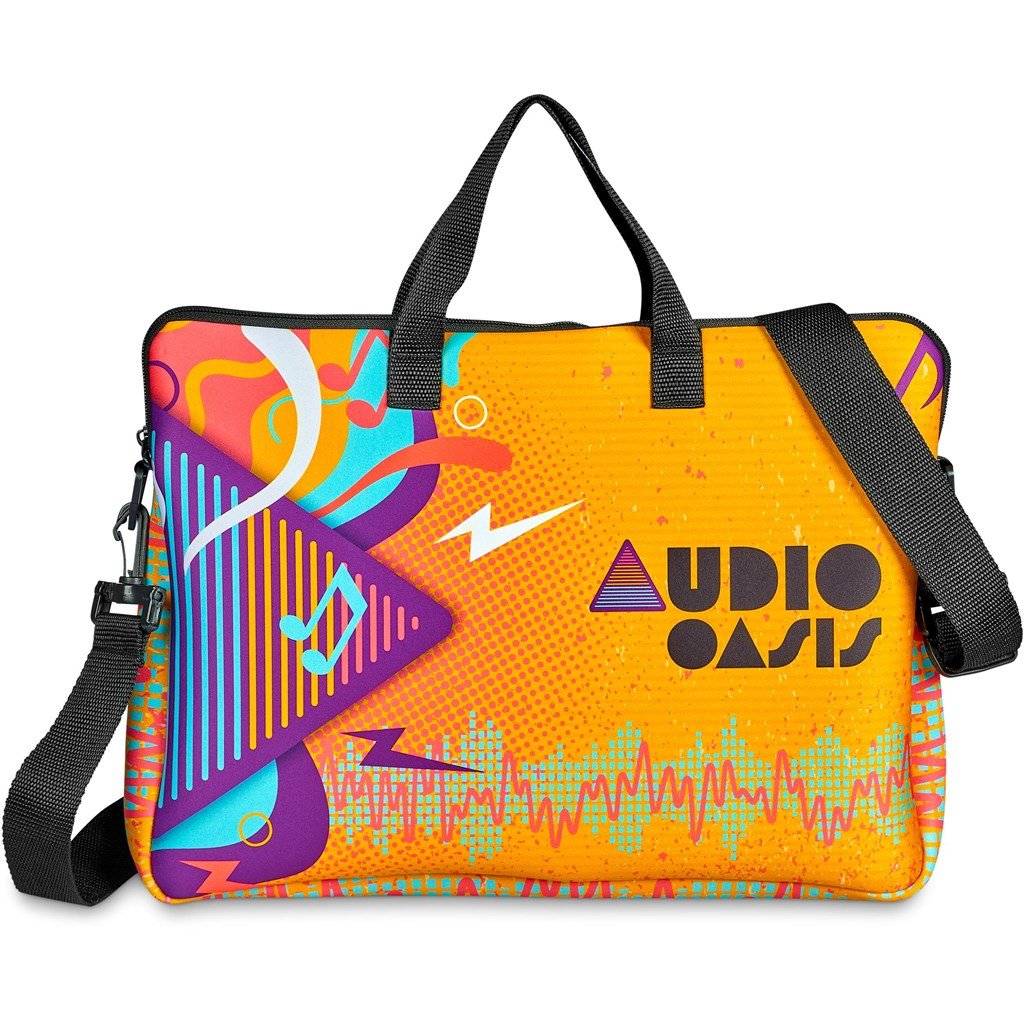 Pre-Printed Sample Custom Neoprene 15.6-inch Nimbus Laptop Sleeve BLACK - Tech Sleeves