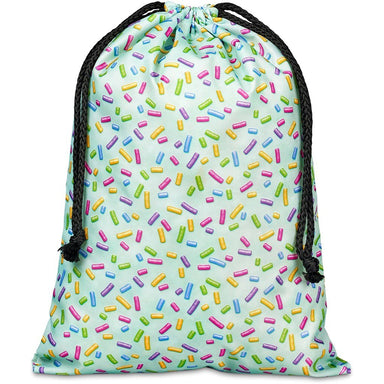 Pre-Printed Sample Custom Pacific Maxi Polyester Drawstring Pouch BLACK - Bags and Backpacks