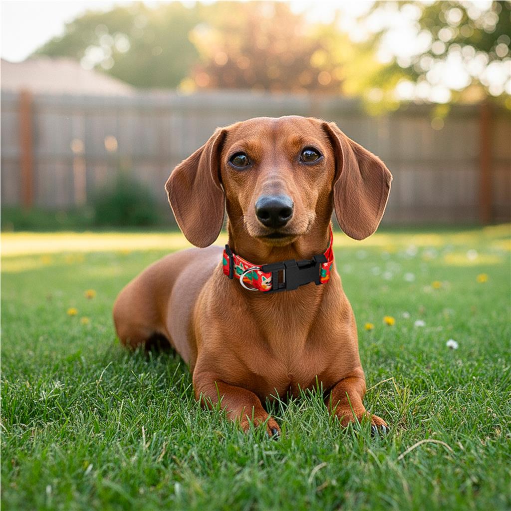 Pre-Printed Sample Custom Rambo Polyester Dog Collar BLACK - Pet Accessories