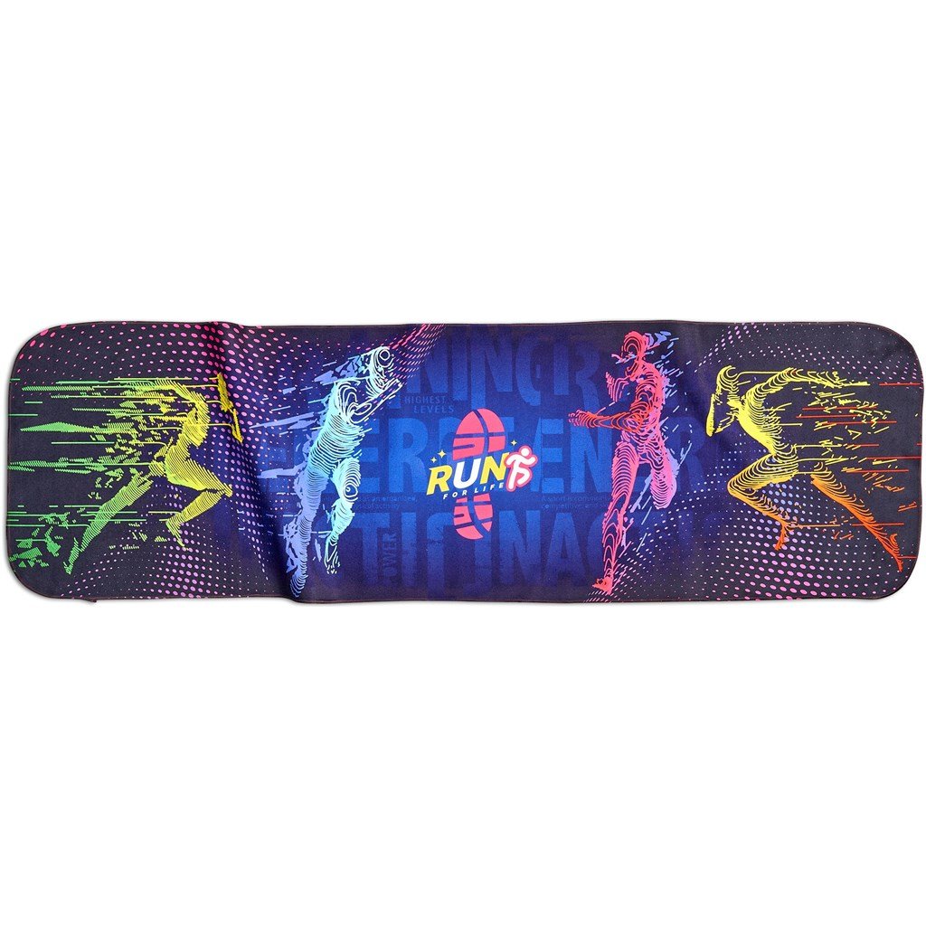 Pre-Printed Sample Custom Relay Sports Towel - Single Sided SOLID WHITE - and Fitness