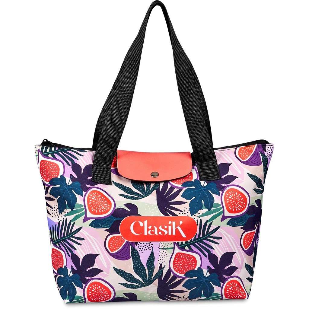 Pre-Printed Sample Custom Rosebank Polyester Roll-Up Tote Bag BLACK - Shopper and Bags