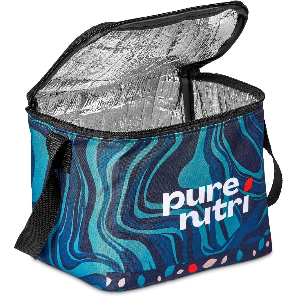 Pre-Printed Sample Custom Sea Port 6 Can Cooler BLACK - Coolers and Lunchware