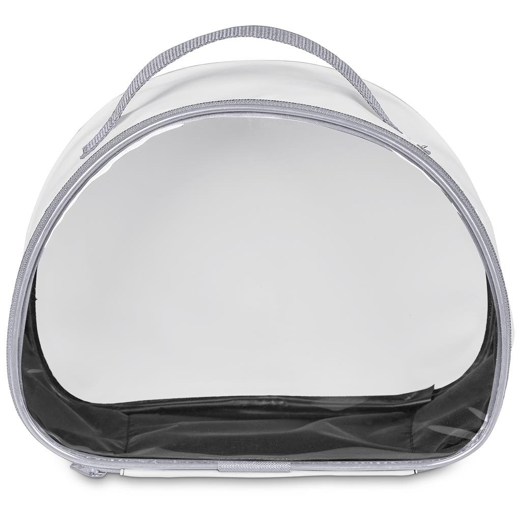 Pre-Production Sample Custom Aloe Toiletry Bag With PVC Front Window GREY - and Cosmetic Bags