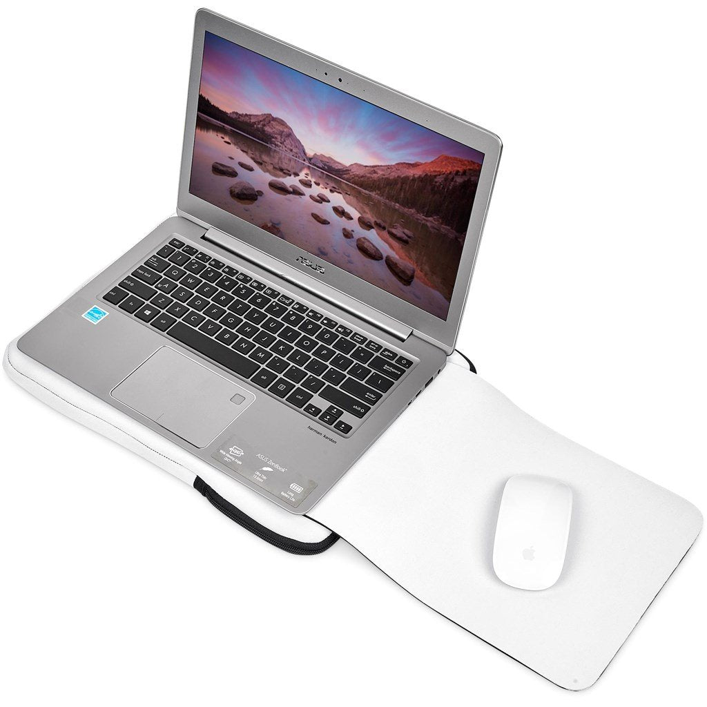 Pre-Production Sample Custom Grotto Neoprene 13-Inch Laptop Sleeve With Build-In Mouse Pad BLACK - Tech Sleeves