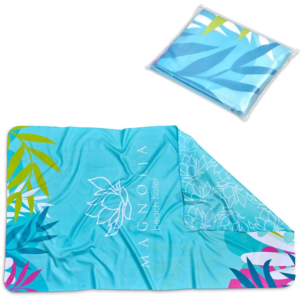 Pre-Production Sample Custom Hula Beach Towel - Dual Sided Branding SOLID WHITE - and Outdoor,Custom Sports Fitness