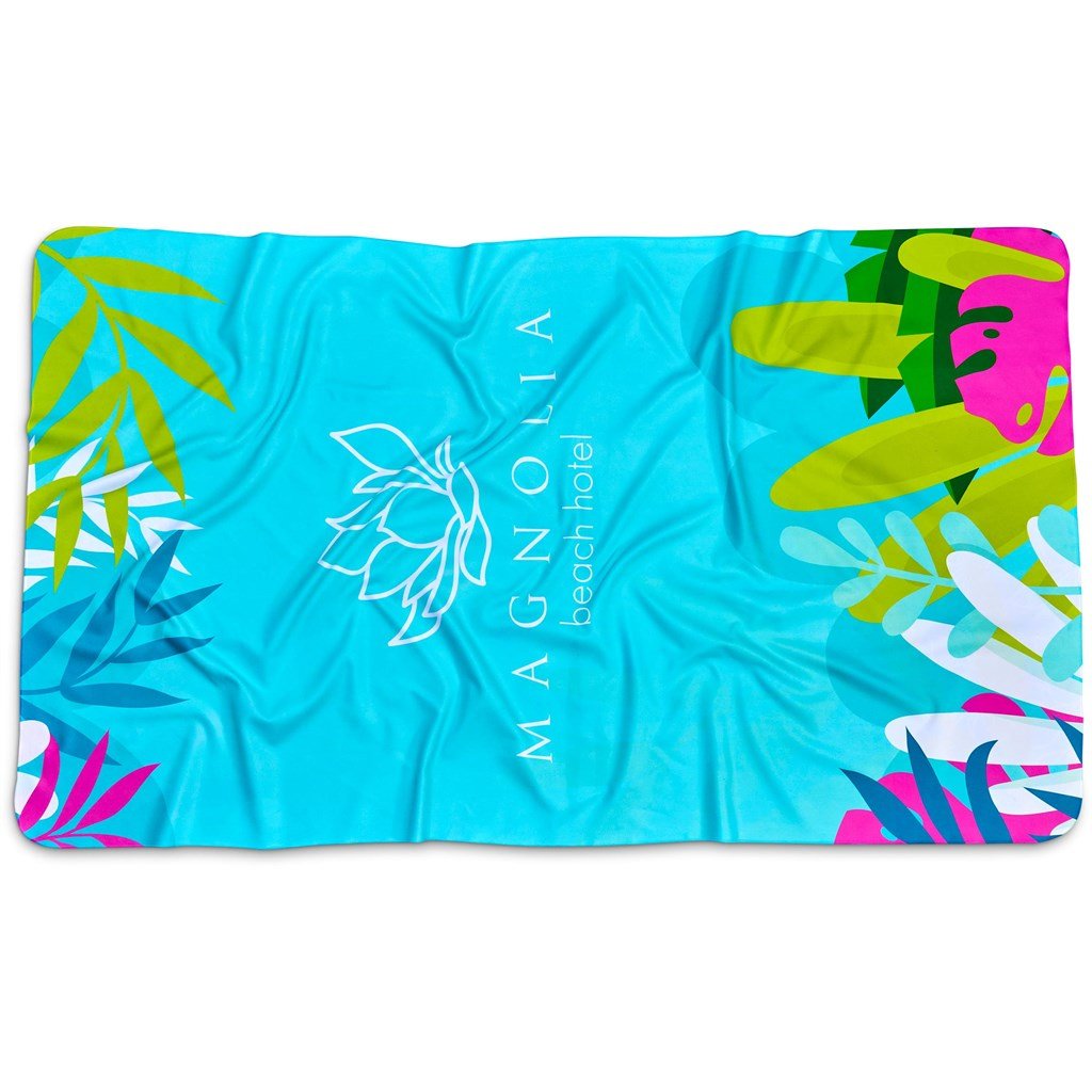Pre-Production Sample Custom Hula Beach Towel - Dual Sided Branding SOLID WHITE - and Outdoor,Custom Sports Fitness