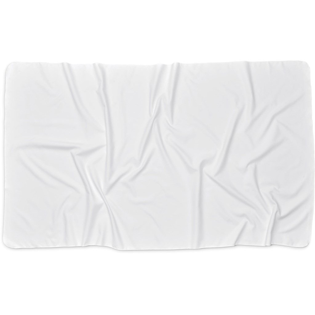 Pre-Production Sample Custom Hula Beach Towel -Single Sided Branding SOLID WHITE - and Outdoor