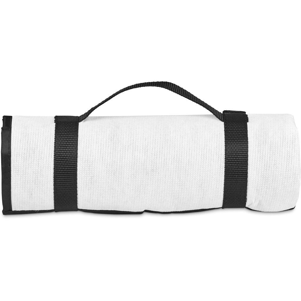 Pre-Production Sample Custom Ivory Recycled PET Picnic Mat BLACK - Beach and Outdoor