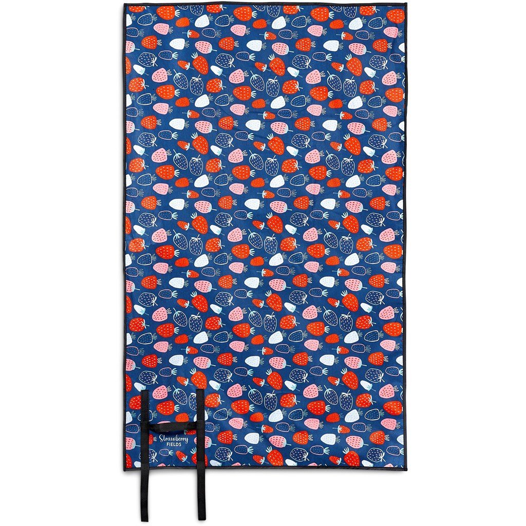 Pre-Production Sample Custom Ivory Recycled PET Picnic Mat BLACK - Beach and Outdoor