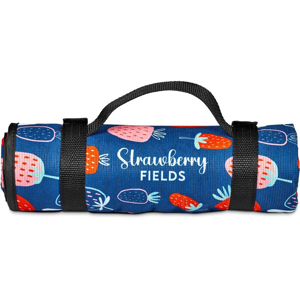 Pre-Production Sample Custom Ivory Recycled PET Picnic Mat BLACK - Beach and Outdoor