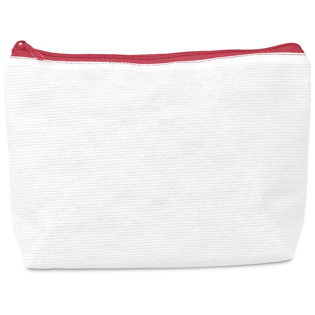 Pre-Production Sample Custom Leanne Recycled PET Stitch-Bond Maxi Toiletry Bag RED - and Cosmetic Bags