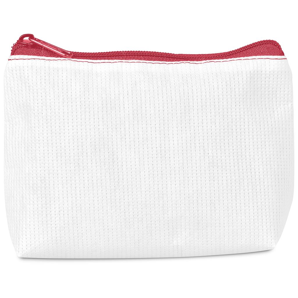 Pre-Production Sample Custom Recycled PET Stitch-Bond Mini Toiletry Bag RED - and Cosmetic Bags