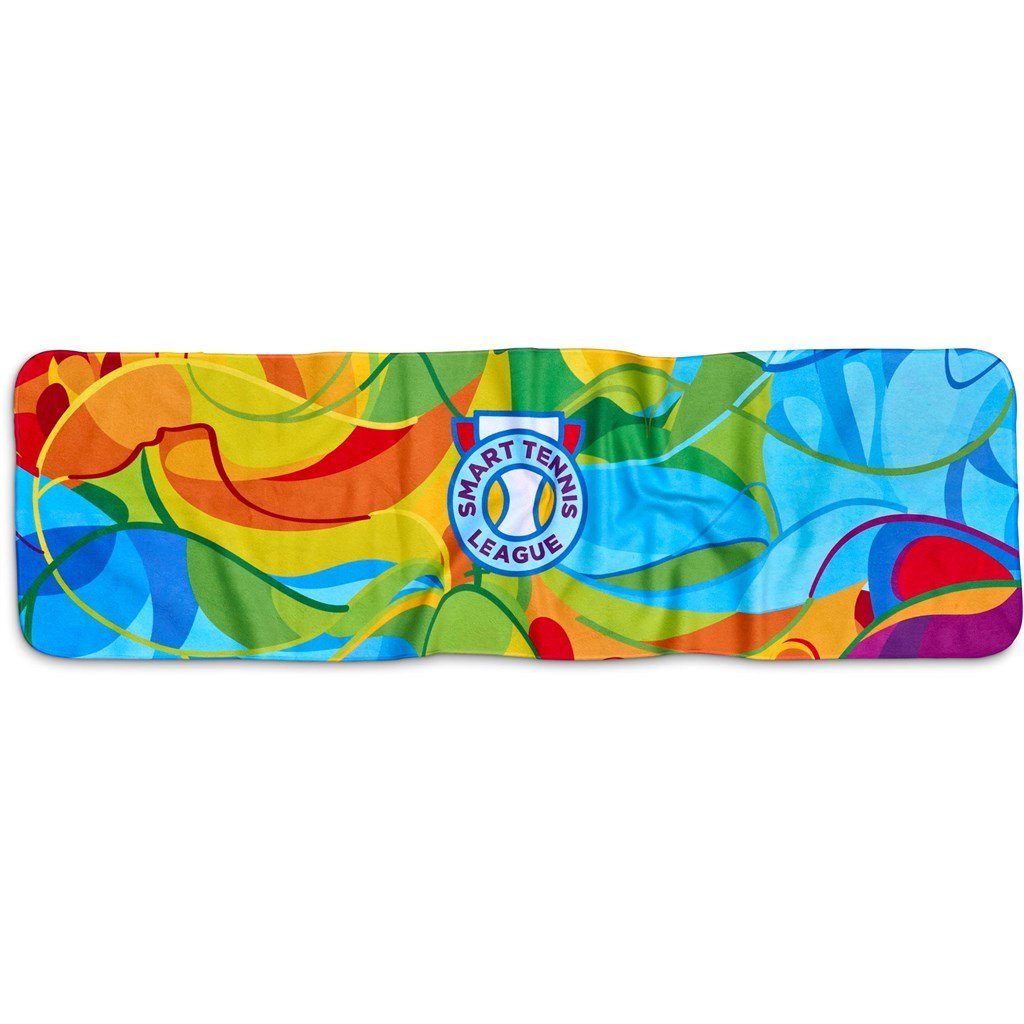 Pre-Production Sample Custom Relay Sports Towel - Double-Sided Branding SOLID WHITE - and Fitness