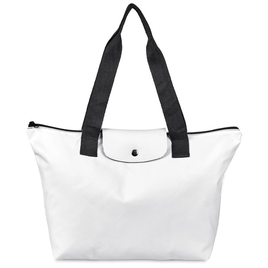 Pre-Production Sample Custom Rosebank Polyester Roll-Up Tote Bag BLACK - Shopper and Bags