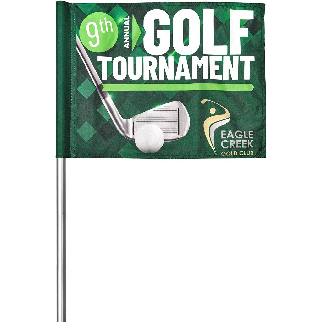 Pre-Production Sample Custom Tournament Golf Flag SOLID WHITE - Sports and Fitness