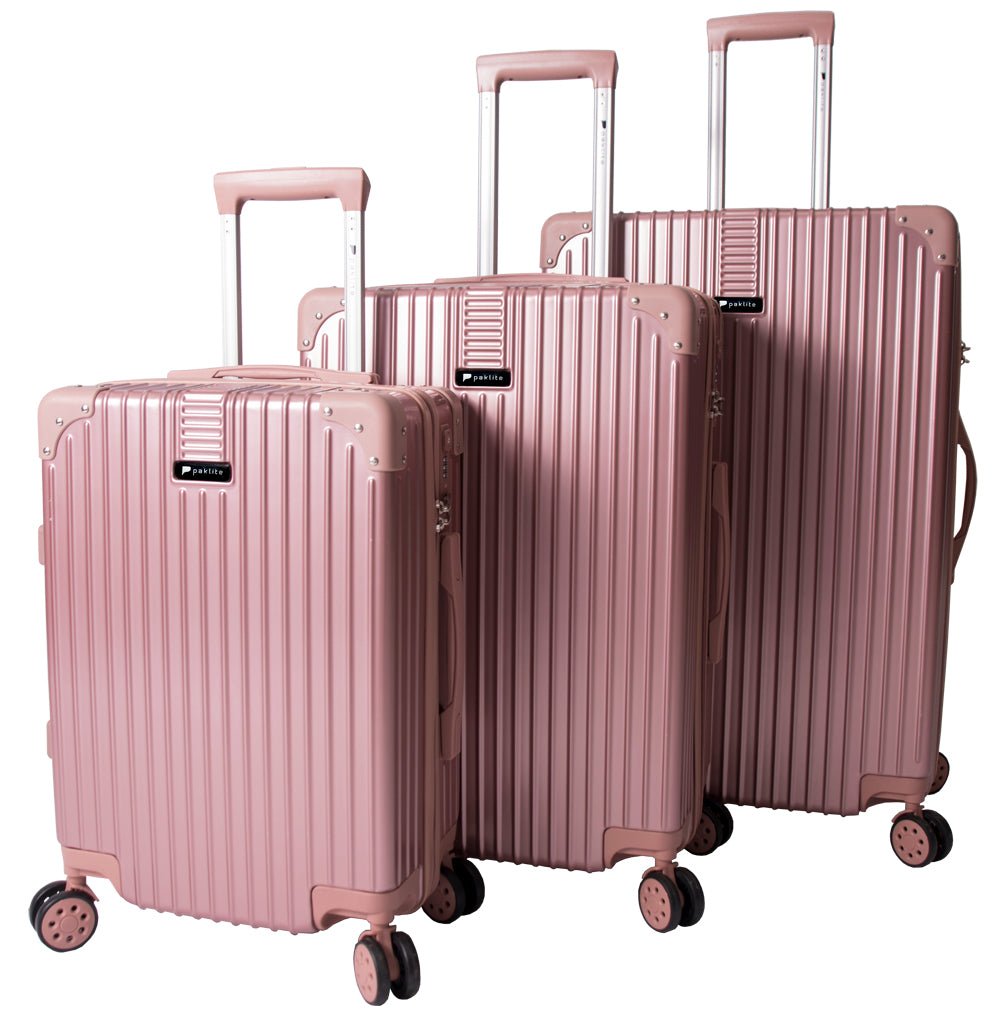 Ridge Set of 3 Spinner Trolley Cases | Rose Gold-Suitcases