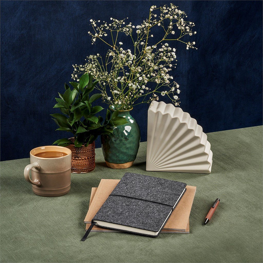 Rika Recycled PET Felt A5 Soft Cover Notebook DARK GREY - Notebooks,Eco-Friendly Notebooks,Recycled Products,Notebooks,Ideas
