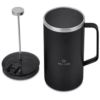 Rostov Stainless Steel Vacuum Coffee Plunger - 950ml BLACK - Coffee,Coffee Plungers,Home and Living