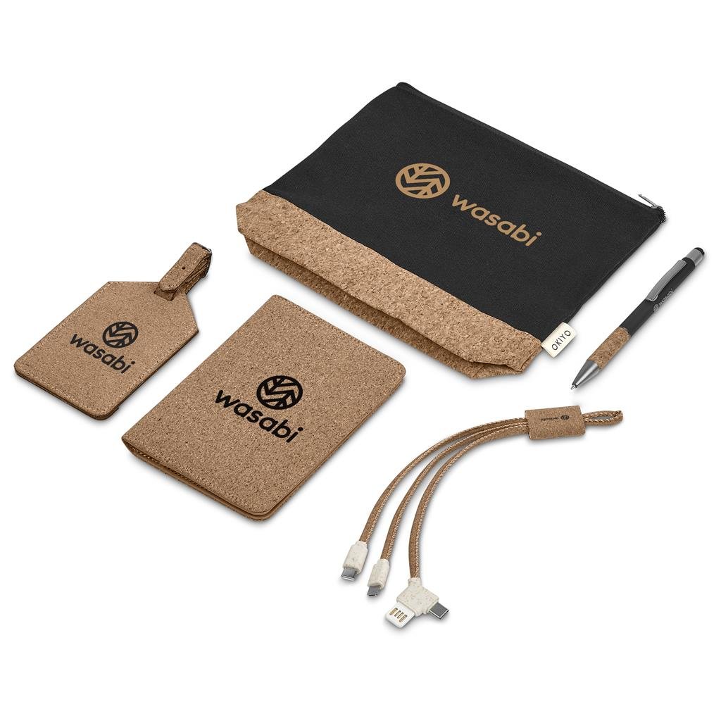 Ryoko Cork Gift Set BLACK - Travel Gifts,Travel Accessories,Sets,Combo Sets