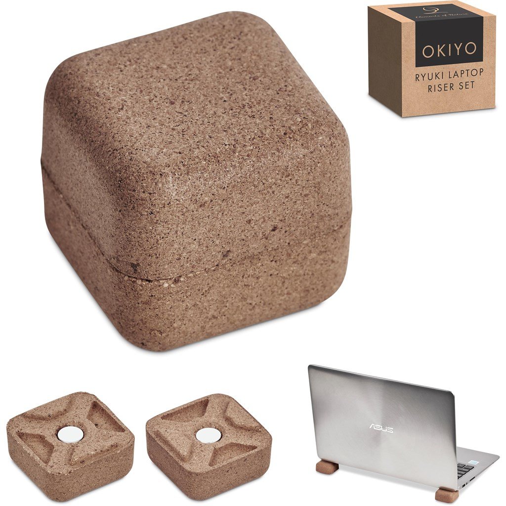 Ryuki Laptop Riser Set NATURAL - Desktop Mobile Accessories,Eco-Friendly Ideas,Cork Products,Tech Accessories