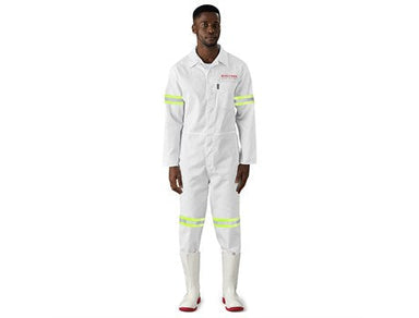 Safety Polycotton Boiler Suit - Reflective Arms & Legs - Yellow Tape-