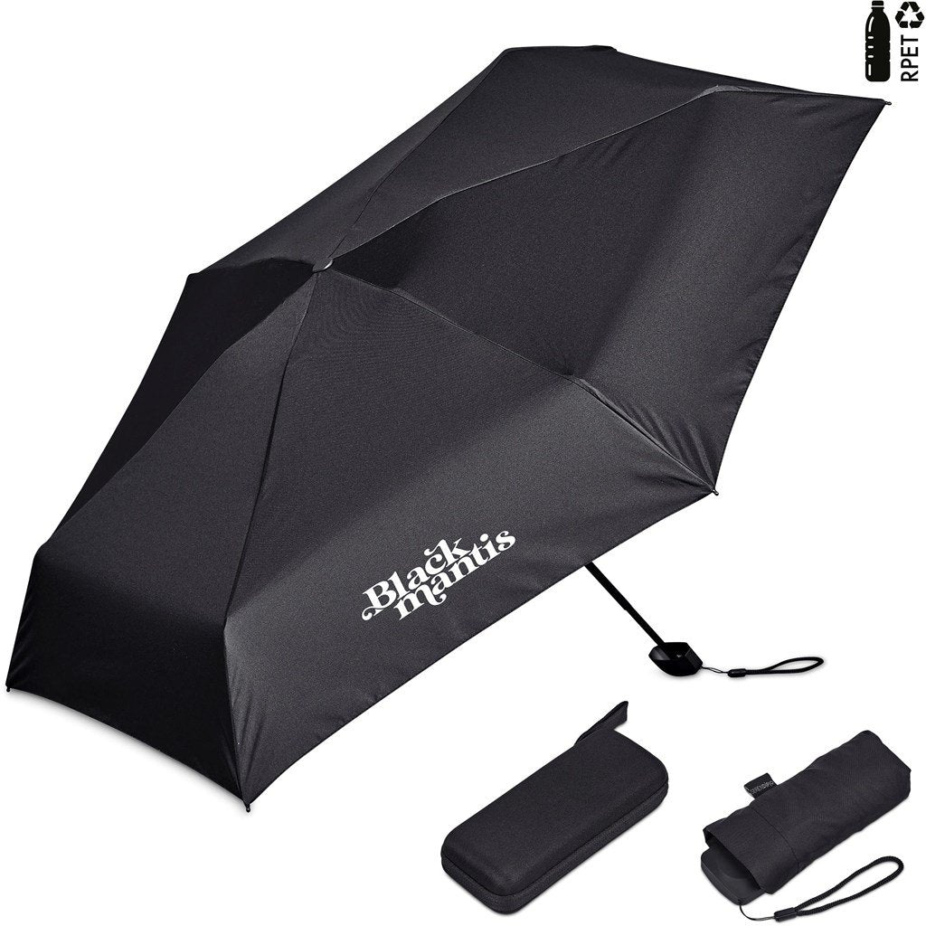 Salem Recycled PET Compact Umbrella with EVA Pouch BLACK - Umbrellas,Recycled Products,Umbrellas,Recycled Umbrellas