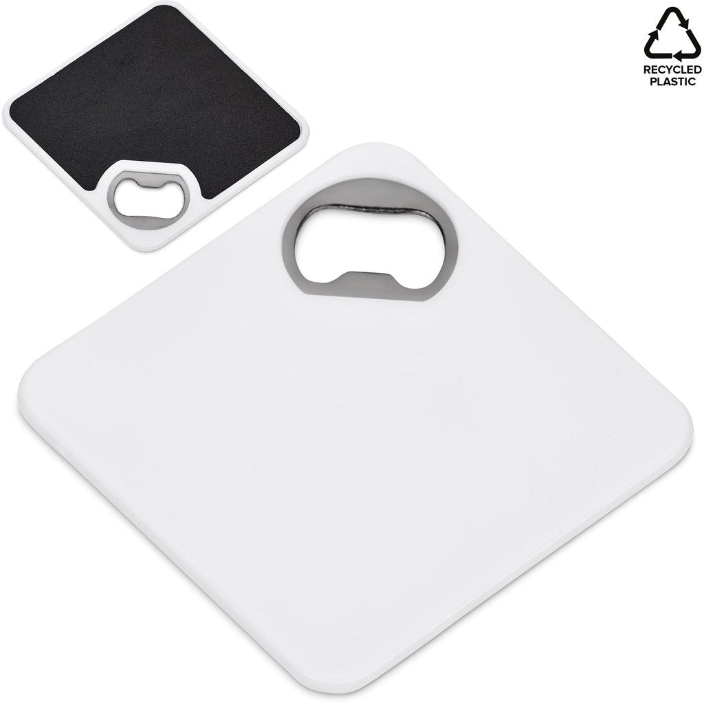 Sela Recycled Plastic Bottle Opener Coaster SOLID WHITE - Promotional Giveaways,Promotional Giveaways,Recycled Home and Living,Recycled