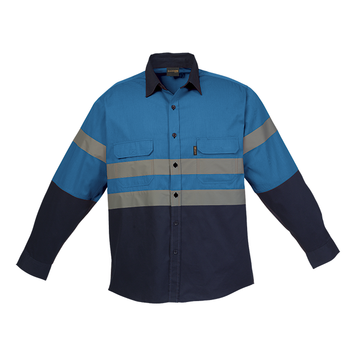 Shaft Safety Shirt Long Sleeve Navy/Blue / SML / Regular - High Visibility