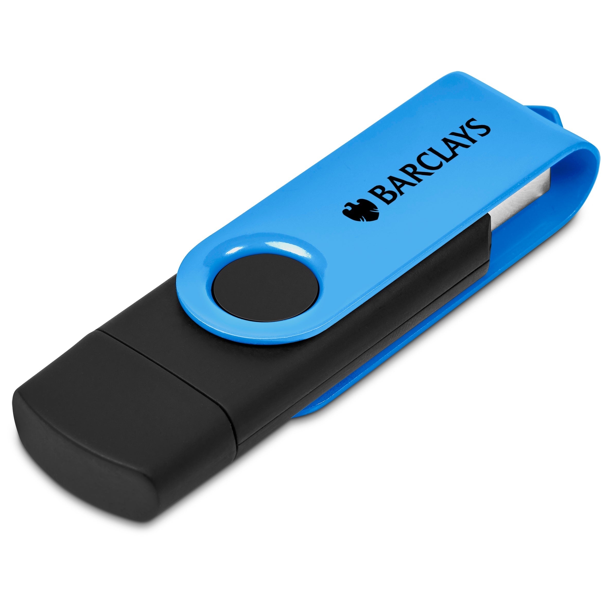 Shuffle Gyro Black Flash Drive – 32GB / Cyan / CY