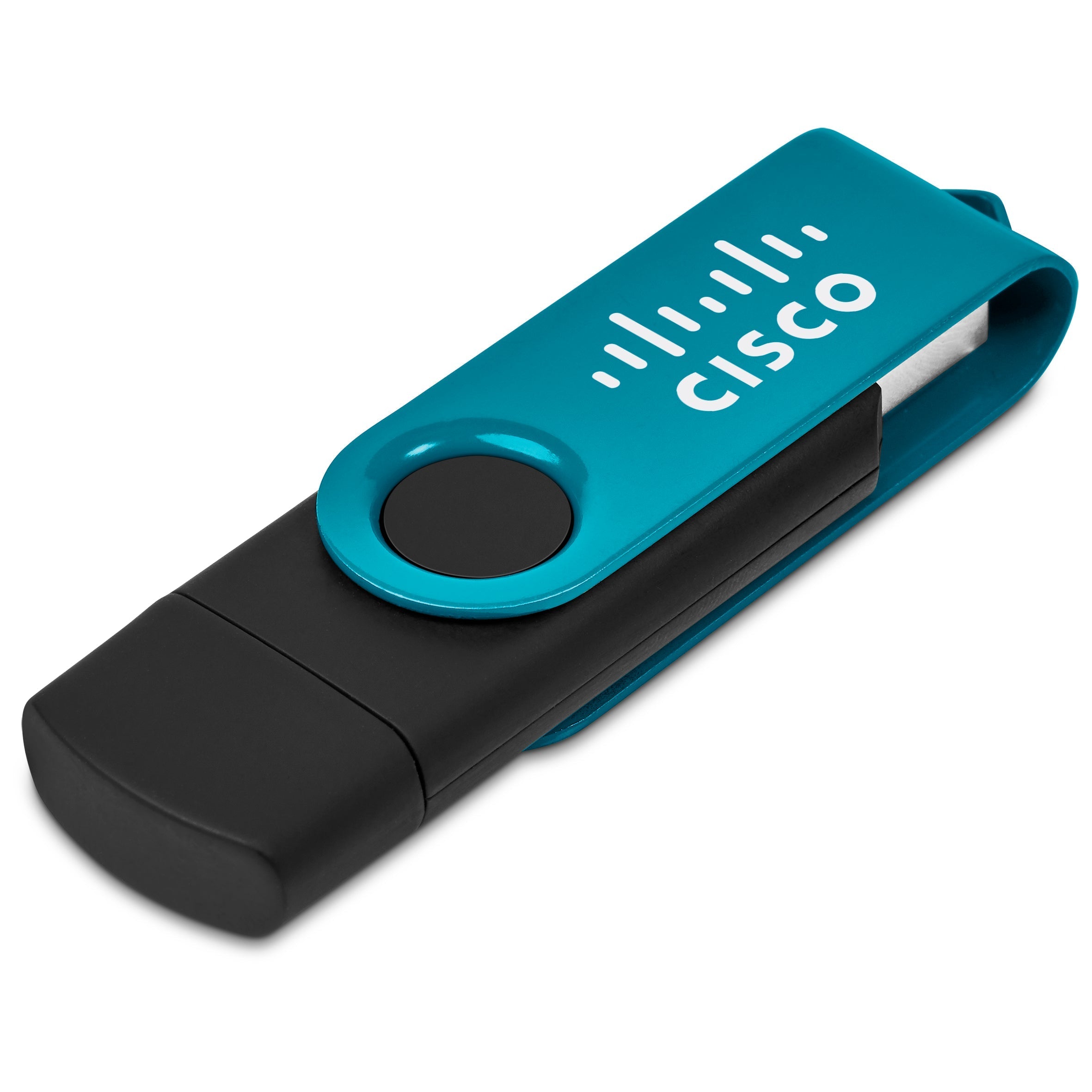 Shuffle Gyro Black Flash Drive – 8GB / Turquoise / TQ